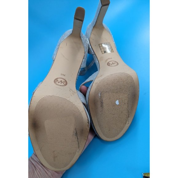 MICHAEL KORS D ORSAY GLITTERY OPEN TOE SANDAL NEW SIZE 9 - Picture 11 of 11